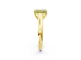 Yellow gold Fancy Yellow Emerald Cut Solitaire Engagement Ring with Tapered Band and Four-Prong Setting_5