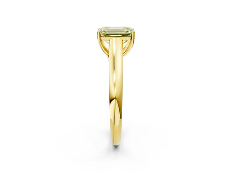 Yellow gold Fancy Yellow Emerald Cut Solitaire Engagement Ring with Tapered Band and Four-Prong Setting_5