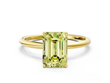 Yellow gold Fancy Yellow Emerald  Cut Solitaire Engagement Ring with Thin Band and Four-Prong Setting_3