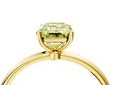 Yellow gold Fancy Yellow Emerald  Cut Solitaire Engagement Ring with Thin Band and Four-Prong Setting_7