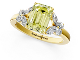 Yellow gold Fancy Yellow Emerald  Cut Solitaire Floral Diamond Ring with Four-Prong Setting_38