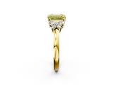 Yellow gold Fancy Yellow Emerald  Cut Solitaire Floral Diamond Ring with Four-Prong Setting_39
