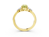 Yellow gold Fancy Yellow Emerald  Cut Solitaire Floral Diamond Ring with Four-Prong Setting_40