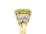 Yellow gold Fancy Yellow Emerald  Cut Solitaire Floral Diamond Ring with Four-Prong Setting_42