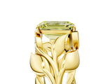 Yellow gold Fancy Yellow Emerald Cut Solitaire Leaf-Inspired Engagement Ring with Prong Setting_17