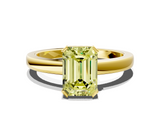 Yellow gold Fancy Yellow Emerald  Cut Solitaire Ring with Four-Prong Setting and Classic Band_58