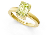 Yellow gold Fancy Yellow Emerald  Cut Solitaire Ring with Four-Prong Setting and Classic Band_59