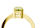 Yellow gold Fancy Yellow Emerald  Cut Solitaire Ring with Four-Prong Setting and Classic Band_62