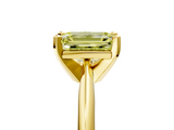 Yellow gold Fancy Yellow Emerald  Cut Solitaire Ring with Four-Prong Setting on a Classic Band_64