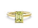 Yellow gold Fancy Yellow Emerald  Cut Solitaire Ring with Thin Band and Four-Prong Setting_16