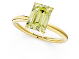 Yellow gold Fancy Yellow Emerald  Cut Solitaire Ring with Thin Band and Four-Prong Setting_17