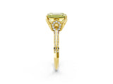 Yellow gold Fancy Yellow Emerald Cut Solitaire Split Shank Pave Diamond Engagement Ring with Four-Prong Setting_38