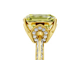 Yellow gold Fancy Yellow Emerald Cut Solitaire Split Shank Pave Diamond Engagement Ring with Four-Prong Setting_41