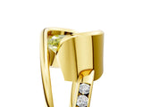 Yellow gold Fancy Yellow Emerald Cut Solitaire Tension-Set Diamond Split Shank Ring_5