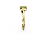 Yellow gold Fancy Yellow Emerald  Cut Solitaire Twist Band Ring with Four-Prong Setting_22