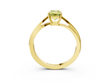 Yellow gold Fancy Yellow Emerald  Cut Solitaire Twist Band Ring with Four-Prong Setting_23