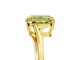 Yellow gold Fancy Yellow Emerald  Cut Solitaire Twist Band Ring with Four-Prong Setting_25