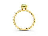 Yellow gold Fancy Yellow Emerald  Cut Solitaire Twisted Band with Four-Prong Setting_60