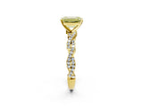 Yellow gold Fancy Yellow Emerald Cut Solitaire Twisted Pave Band with Four-Prong Setting_5