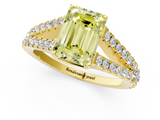 Yellow gold Fancy Yellow Emerald  Cut Split Shank Pave Diamond Engagement Ring with Four-Prong Setting_25