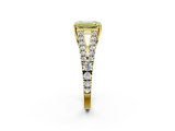 Yellow gold Fancy Yellow Emerald  Cut Split Shank Pave Diamond Engagement Ring with Four-Prong Setting_26