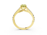 Yellow gold Fancy Yellow Emerald  Cut Split Shank Pave Diamond Engagement Ring with Four-Prong Setting_27