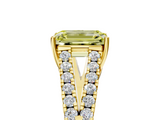 Yellow gold Fancy Yellow Emerald  Cut Split Shank Pave Diamond Engagement Ring with Four-Prong Setting_29