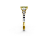 Yellow gold Fancy Yellow Emerald  Cut Three-Stone Diamond Pave Band with Prong Setting_38