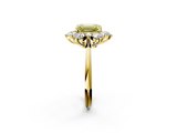 Yellow gold Fancy Yellow Emerald  Diamond Cluster Halo Ring with Solitaire Band and Four-Prong Setting_22