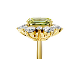 Yellow gold Fancy Yellow Emerald  Diamond Cluster Halo Ring with Solitaire Band and Four-Prong Setting_25