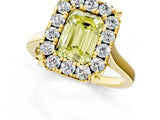 Yellow gold Fancy Yellow Emerald  Diamond Cluster Halo Solitaire with Four-Prong Setting_105