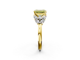 Yellow gold Fancy Yellow Emerald  Diamond Cluster Leaf Design Ring with Prong Setting_72