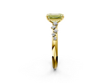 Yellow gold Fancy Yellow Emerald  Diamond Cluster Prong-Set Solitaire Ring_44