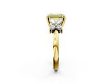 Yellow gold Fancy Yellow Emerald  Diamond Floral Cluster Ring with Solitaire Band and Prong Setting_51