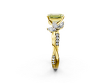 Yellow gold Fancy Yellow Emerald  Diamond Floral Vine Solitaire Engagement Ring_5