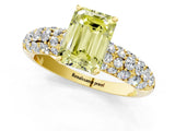 Yellow gold Fancy Yellow Emerald  Diamond Pavé Band Solitaire Ring with Four-Prong Setting_50