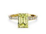 Yellow gold Fancy Yellow Emerald  Diamond Pavé Band with Six-Prong Setting_31