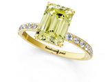 Yellow gold Fancy Yellow Emerald  Diamond Pavé Band with Six-Prong Setting_32