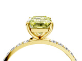 Yellow gold Fancy Yellow Emerald  Diamond Pavé Band with Six-Prong Setting_35