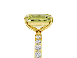 Yellow gold Fancy Yellow Emerald  Diamond Pavé Band with Six-Prong Setting_36