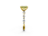Yellow gold Fancy Yellow Emerald  Diamond Prong Set Engagement Ring with Pave Band_206