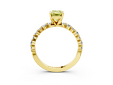 Yellow gold Fancy Yellow Emerald  Diamond Prong Set Engagement Ring with Pave Band_207
