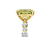 Yellow gold Fancy Yellow Emerald  Diamond Prong Set Engagement Ring with Pave Band_209