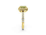 Yellow gold Fancy Yellow Emerald  Diamond Solitaire Ring with Shared Prong Pavé Band_68