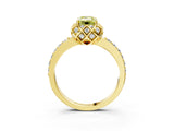 Yellow gold Fancy Yellow Emerald  Diamond Solitaire Ring with Shared Prong Pavé Band_69
