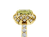 Yellow gold Fancy Yellow Emerald  Diamond Solitaire Ring with Shared Prong Pavé Band_71