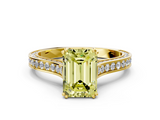 Yellow gold Fancy Yellow Emerald  Diamond Solitaire with Pave Band and Six-Prong Setting_20
