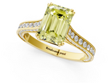 Yellow gold Fancy Yellow Emerald  Diamond Solitaire with Pave Band and Six-Prong Setting_21