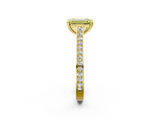 Yellow gold Fancy Yellow Emerald  Diamond Solitaire with Pave Band and Six-Prong Setting_22