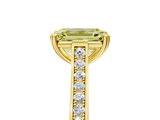 Yellow gold Fancy Yellow Emerald  Diamond Solitaire with Pave Band and Six-Prong Setting_25